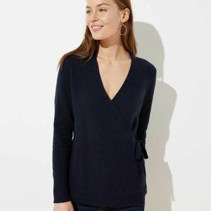 LOFT navy wrap sweater